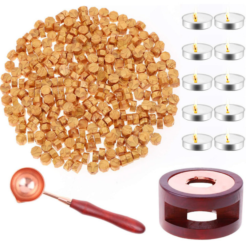 Wax Seal Stamp Kit - Wax Seal Set Includes 200 Gold