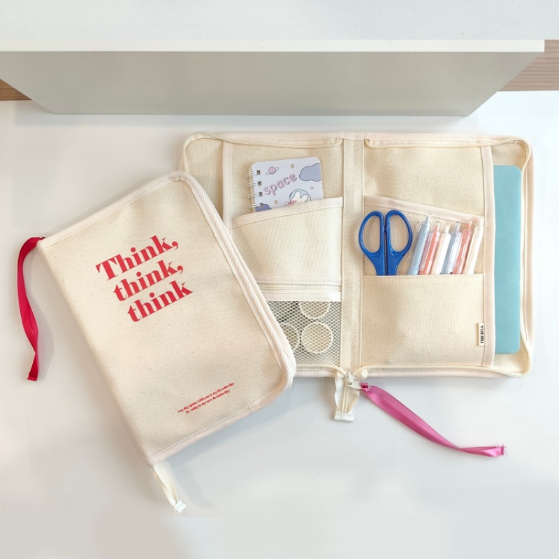 Portfolio Folder Zip - Large Capacity Canvas Planner Bag, Passport