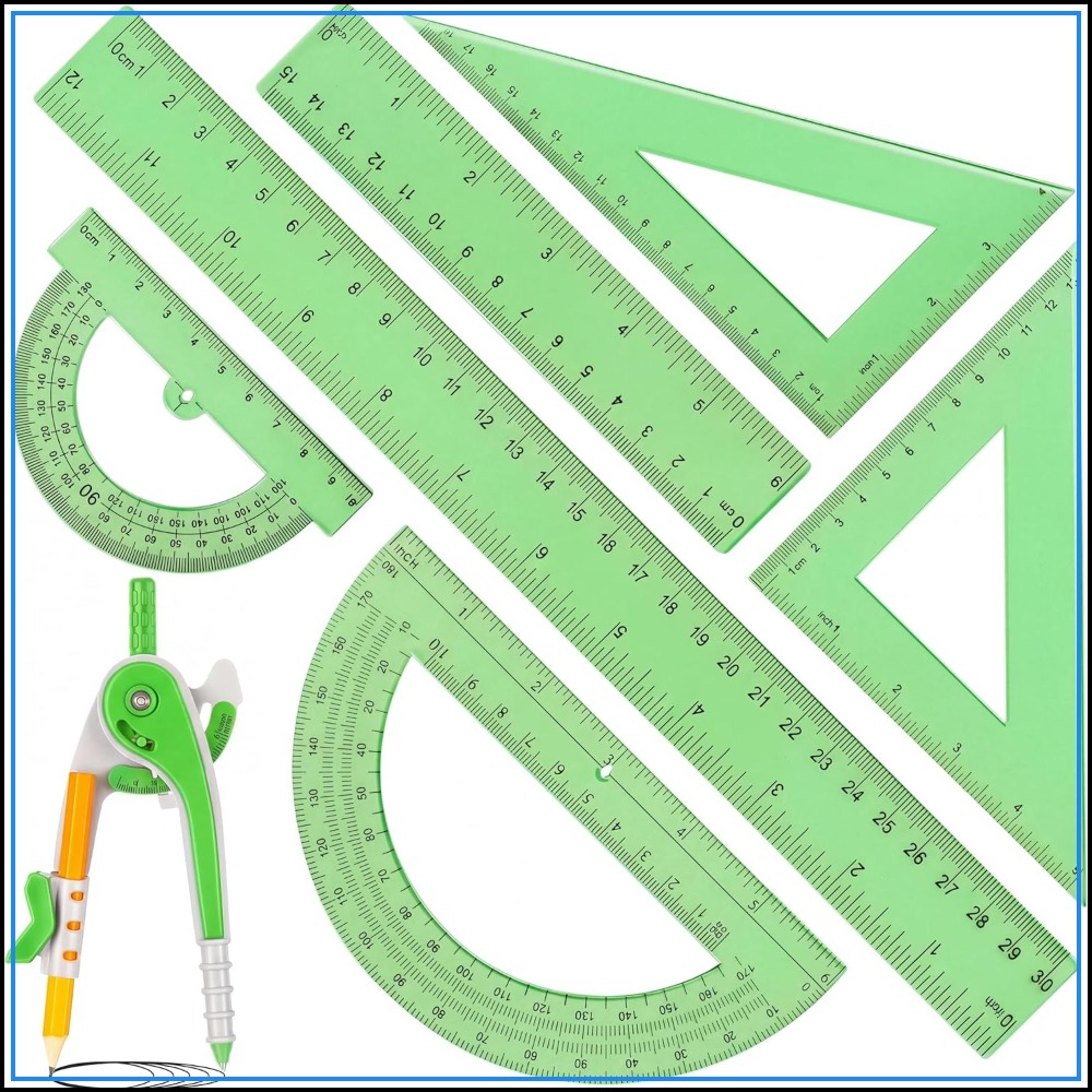 Compass Geometry Set - 7 Pcs Geometry Math Set: 6/4