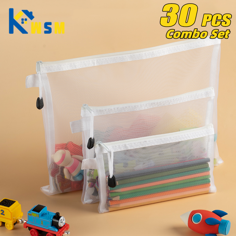 Portfolio Folder Zip - 1-30 PCS Mesh Zipper File Bag