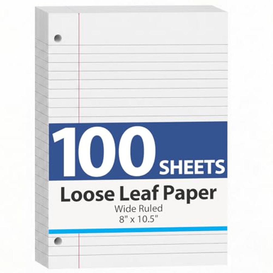 100 Sheets Loose Leaf Paper, 8 - Paper Punch 3 Hole ulasan dan harga