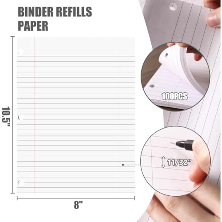 100 Sheets Loose Leaf Paper, 8 - Paper Punch 3 Hole ulasan dan harga