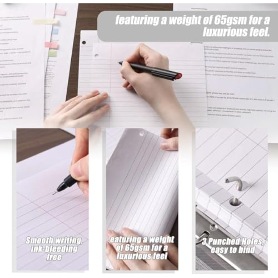 100 Sheets Loose Leaf Paper, 8 - Paper Punch 3 Hole ulasan dan harga
