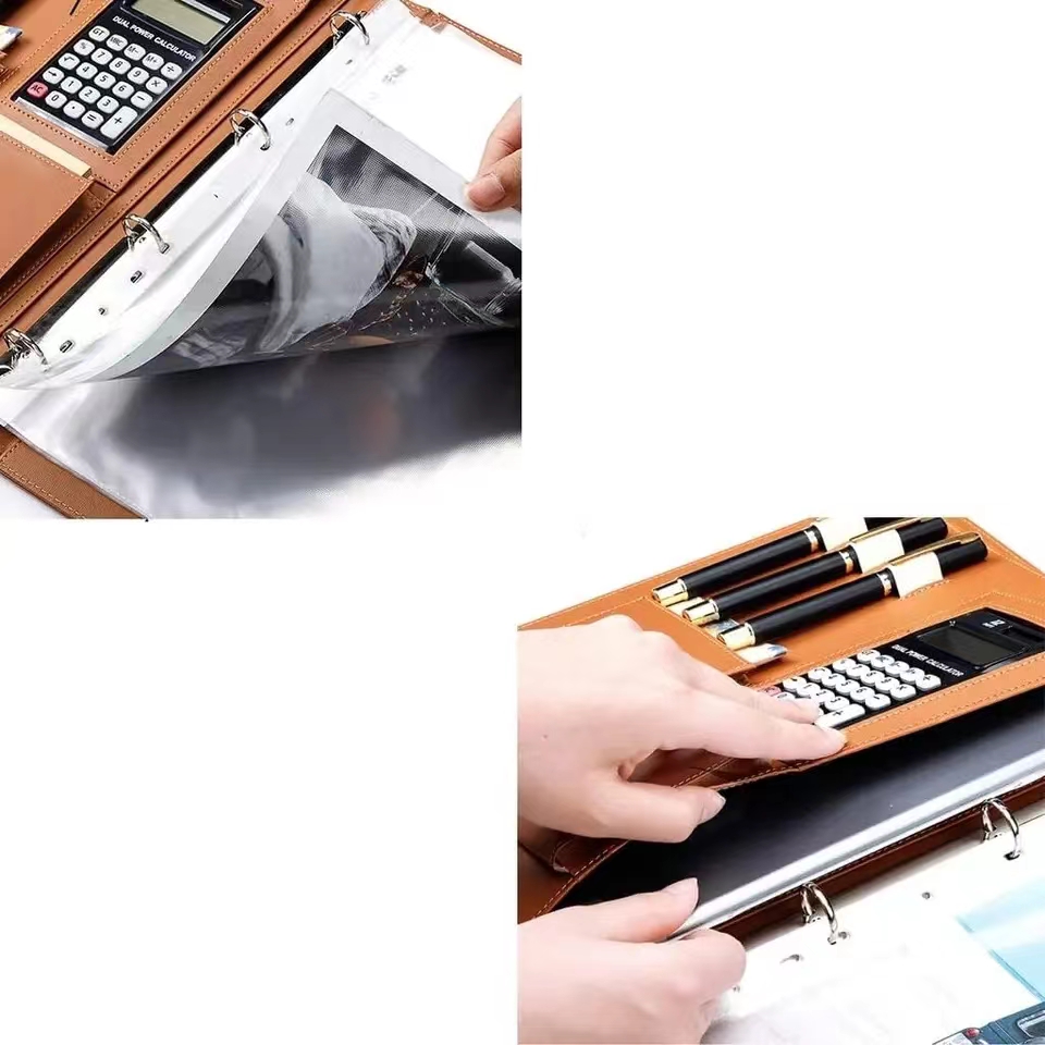 A4Pu leather briefcase equippe - Portfolio Folder Zip ulasan dan harga