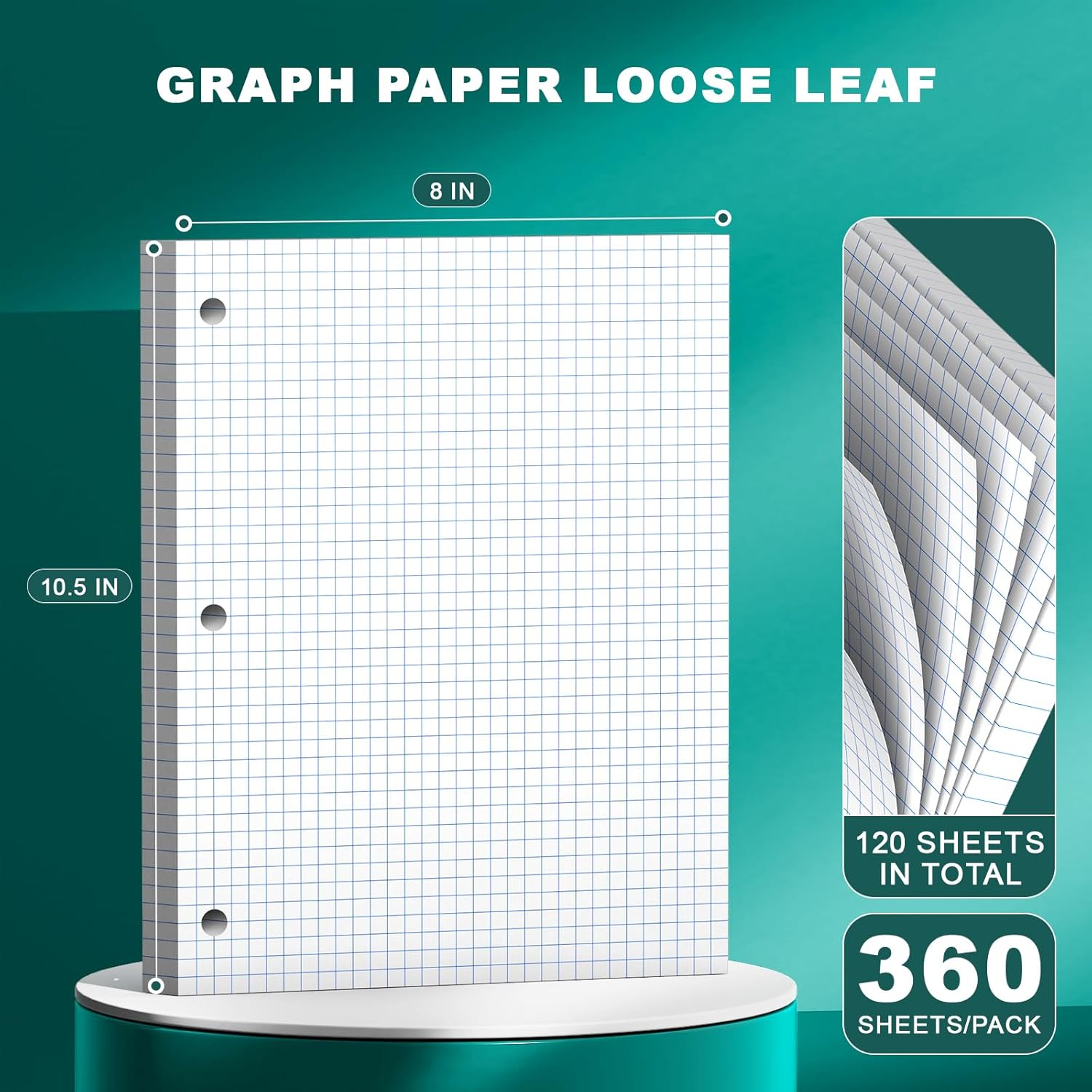 Loose Leaf Graph Paper Noteboo - Paper Punch 3 Hole ulasan dan harga