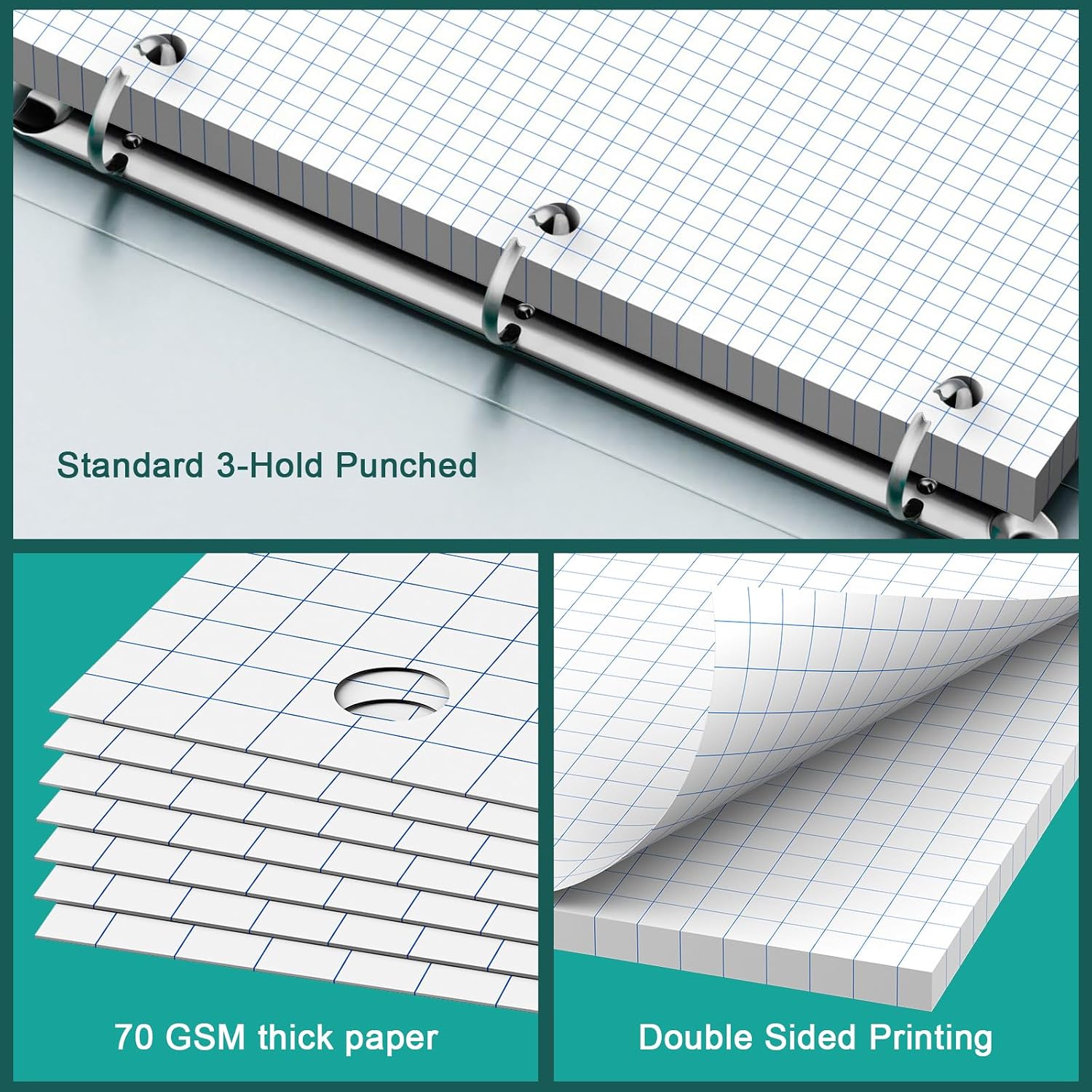 Loose Leaf Graph Paper Noteboo - Paper Punch 3 Hole ulasan dan harga