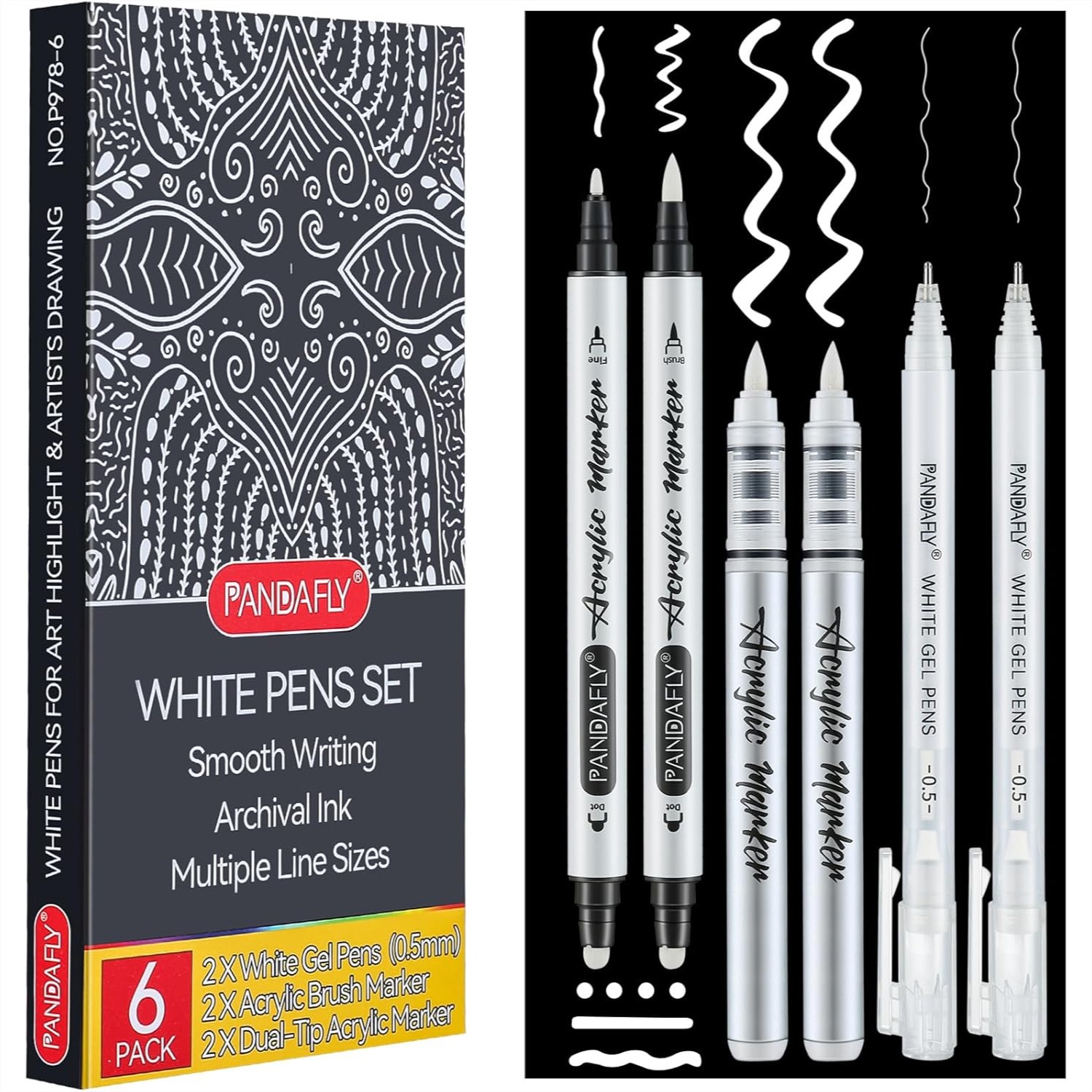White Ink Pens Set 0.5mm Fine  - Gel Ink Pen Set ulasan dan harga