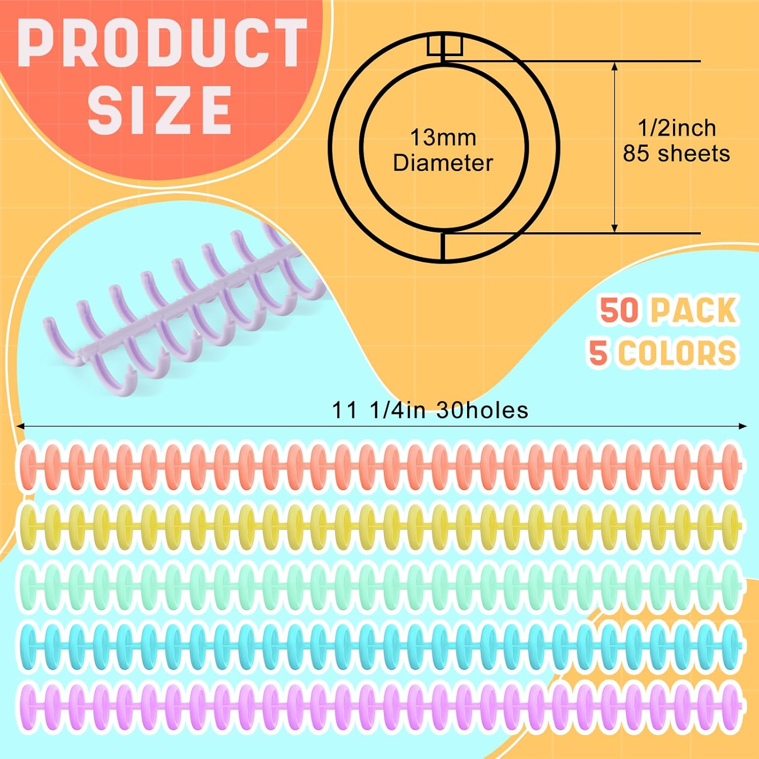 50 Pcs Comb Binding Spines 1/2 - Binding Comb Plastic ulasan dan harga