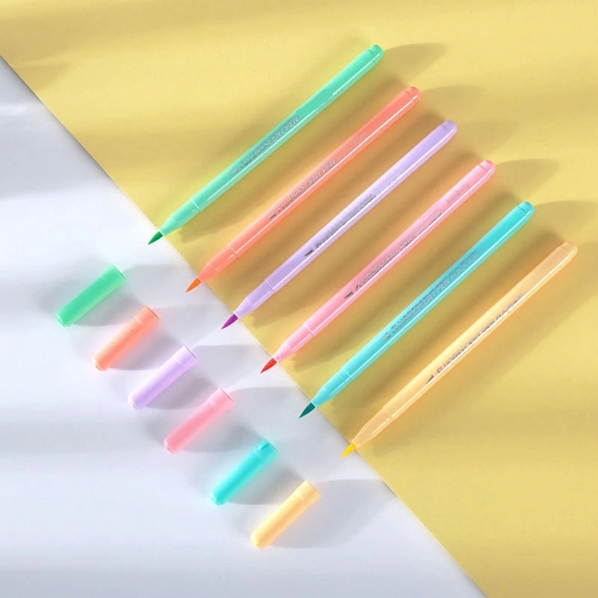 6pcs Soft Brush Fluorescence P - Highlighter Set Pastel ulasan dan harga
