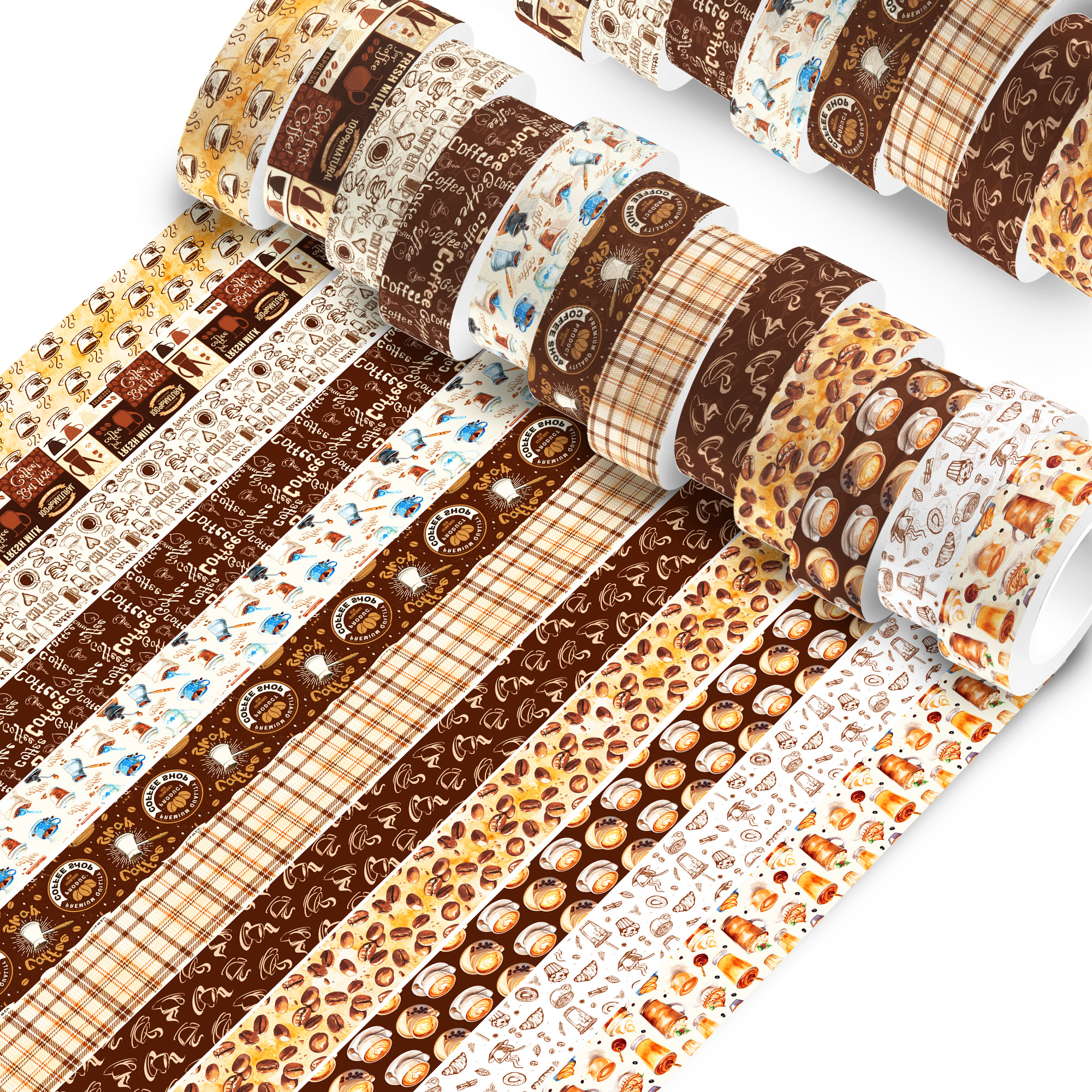 Vintage Coffee Pattern Washi T - Washi Tape Set ulasan dan harga
