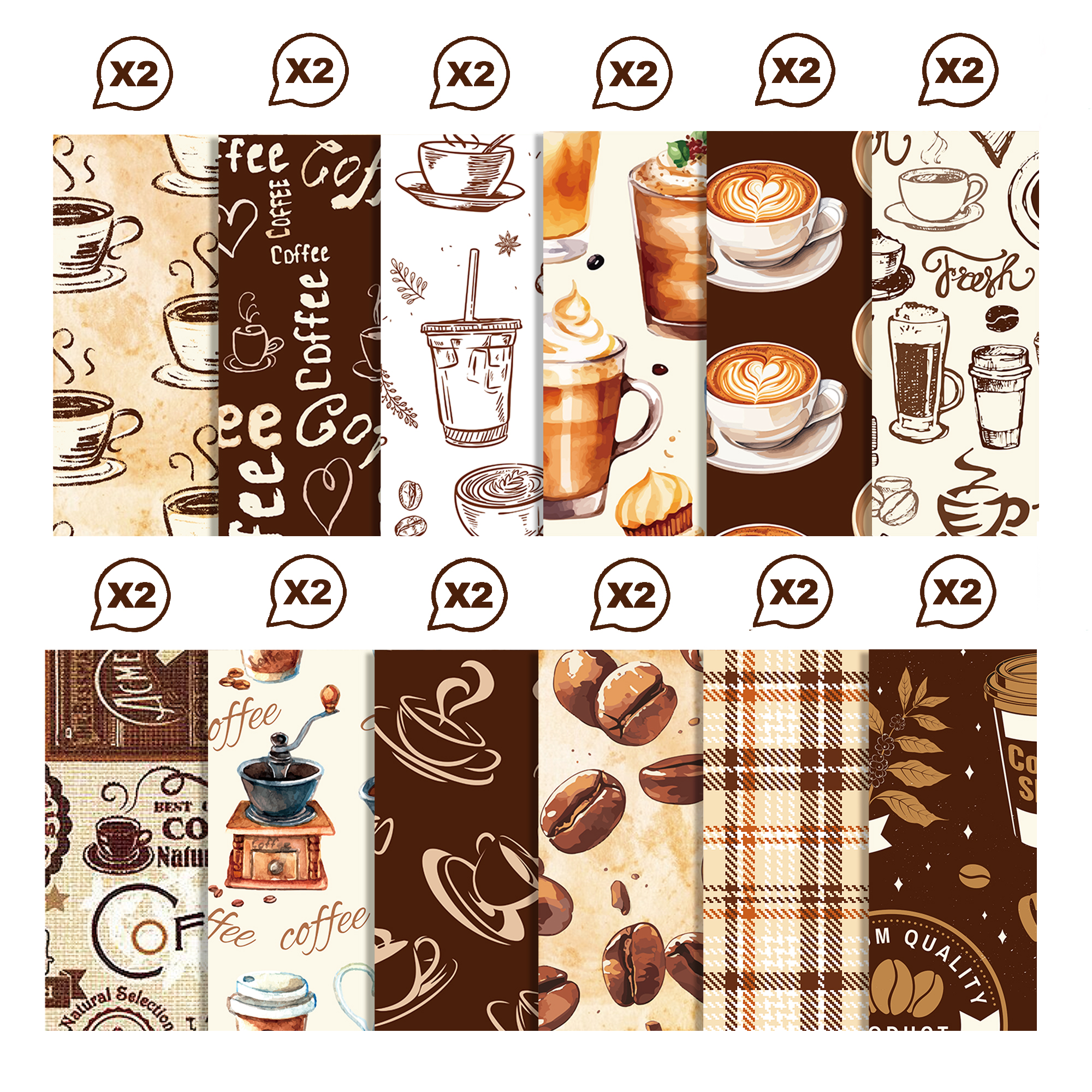 Vintage Coffee Pattern Washi T - Washi Tape Set ulasan dan harga