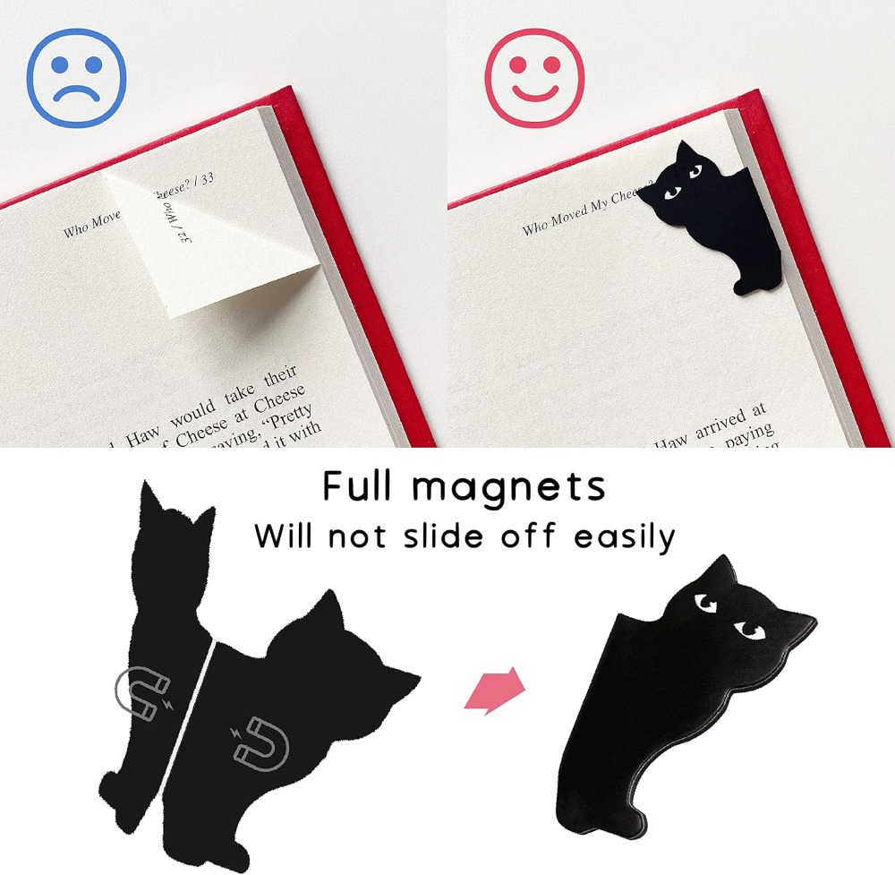 6 Cute Cat Magnetic Bookmarks  - Paperclip Magnetic Set ulasan dan harga