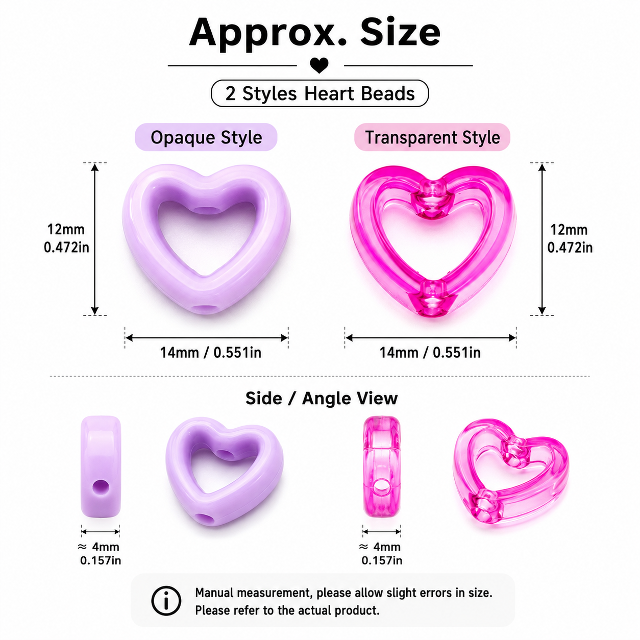 30Pcs Multicolor Clear Heart A - Stationery Supplier ulasan dan harga