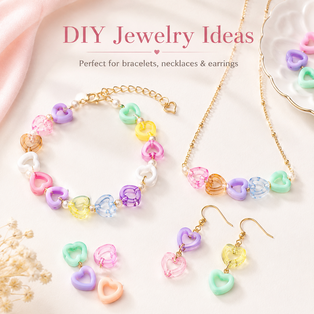30Pcs Multicolor Clear Heart A - Stationery Supplier ulasan dan harga