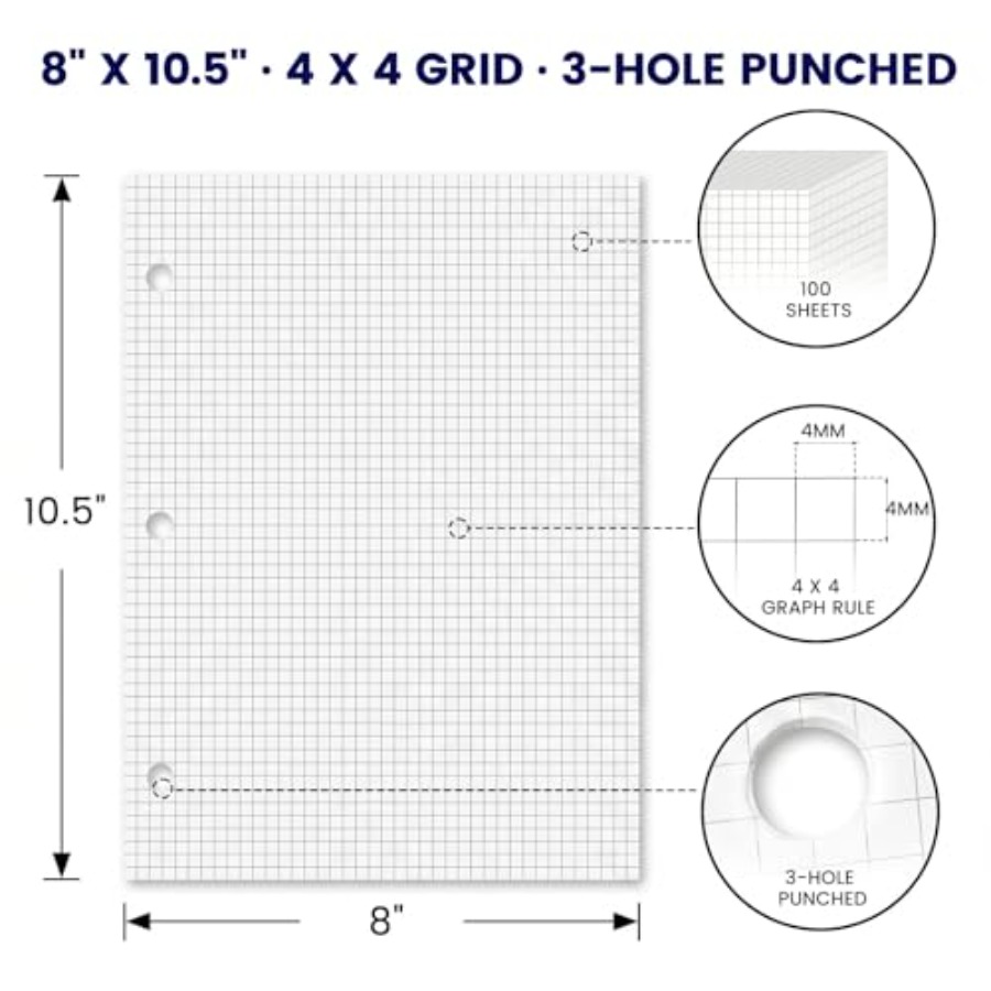 Graph Paper Filler Paper, 100  - Paper Punch 3 Hole ulasan dan harga