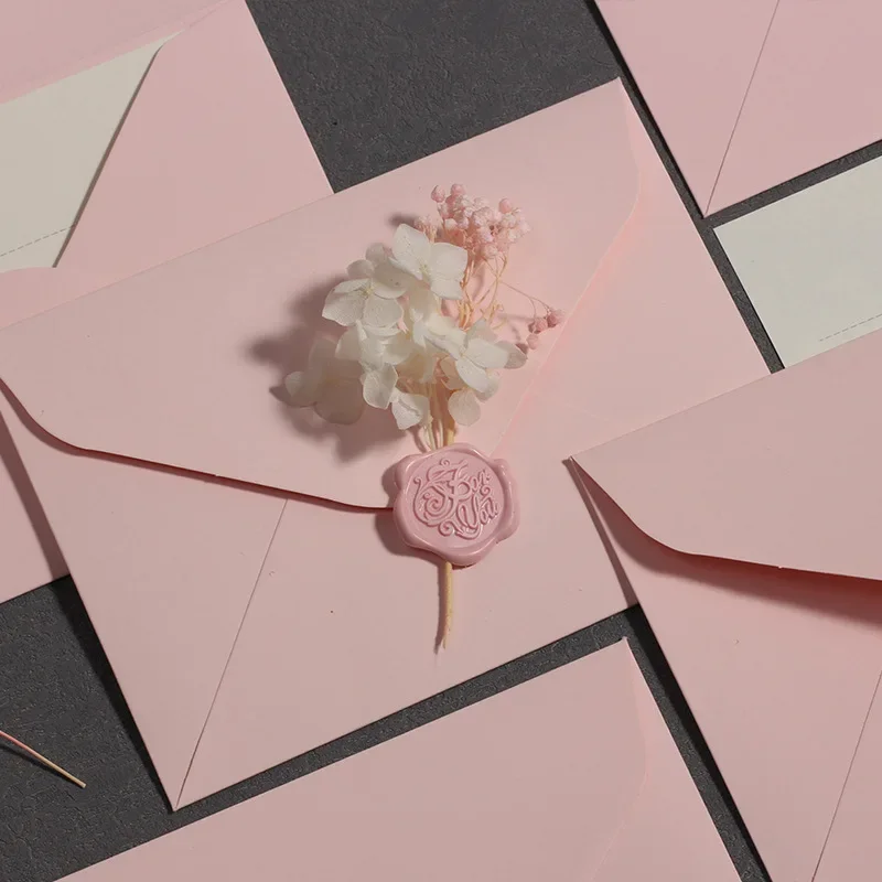 5pcs Romantic Pink Envelopes E - Wax Seal Stamp Kit ulasan dan harga