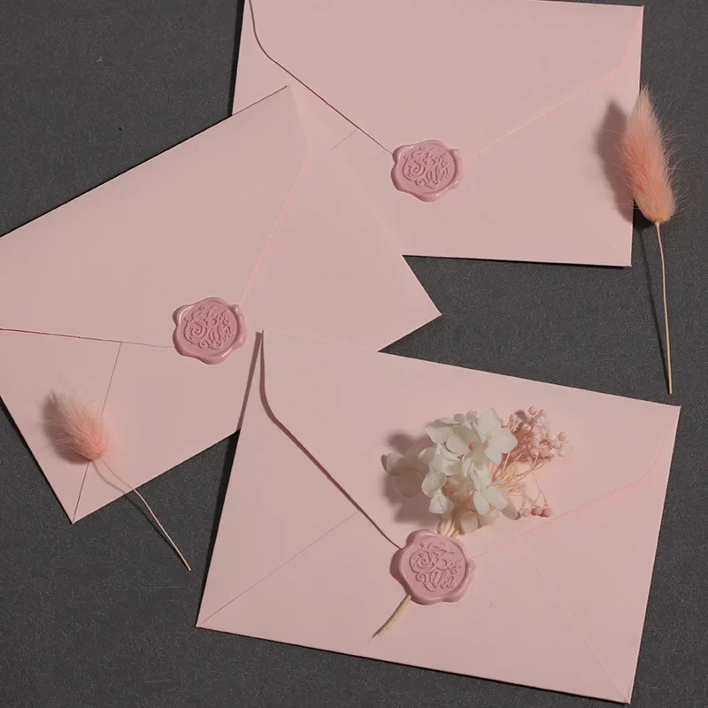 5pcs Romantic Pink Envelopes E - Wax Seal Stamp Kit ulasan dan harga