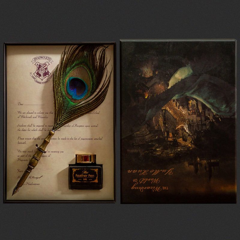 Vintage Wizard Feather Dip Pen - Calligraphy Ink Bottle ulasan dan harga