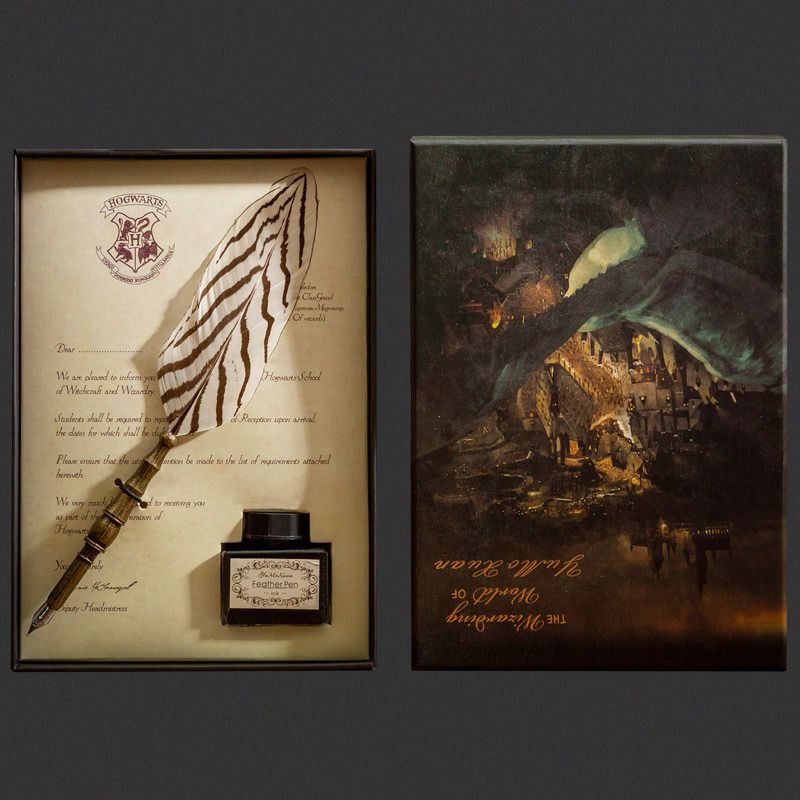 Vintage Wizard Feather Dip Pen - Calligraphy Ink Bottle ulasan dan harga