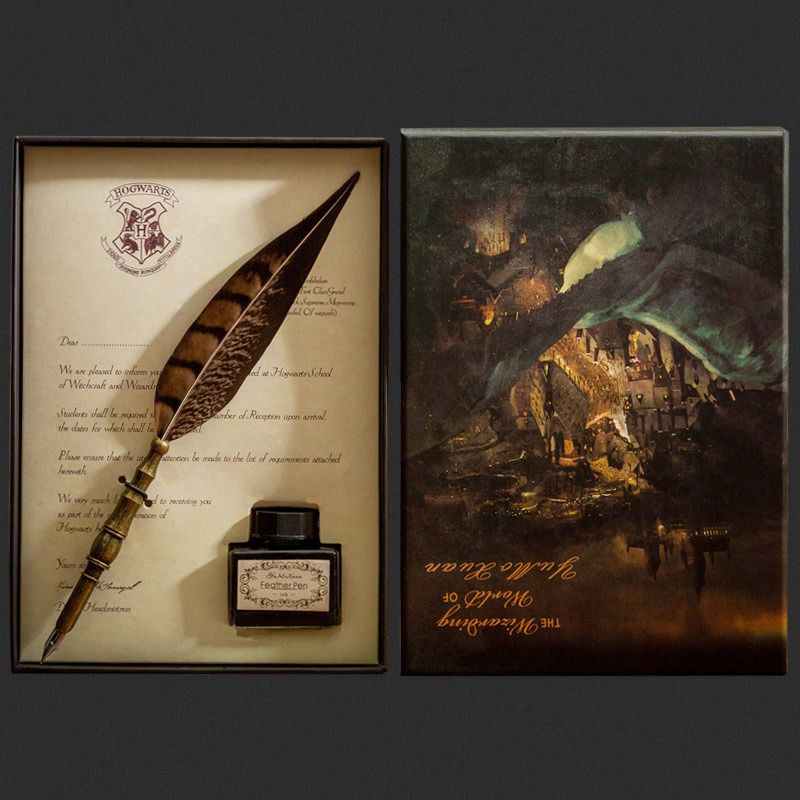 Vintage Wizard Feather Dip Pen - Calligraphy Ink Bottle ulasan dan harga