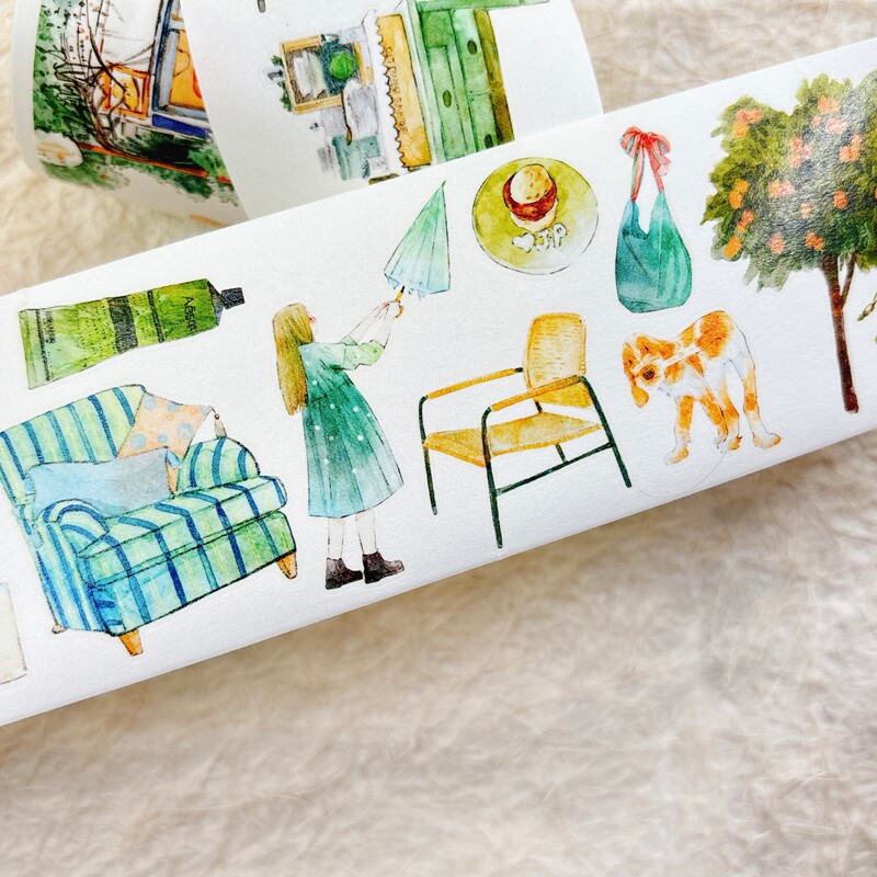 DingDing Studio Vintage Green  - Washi Tape Set ulasan dan harga