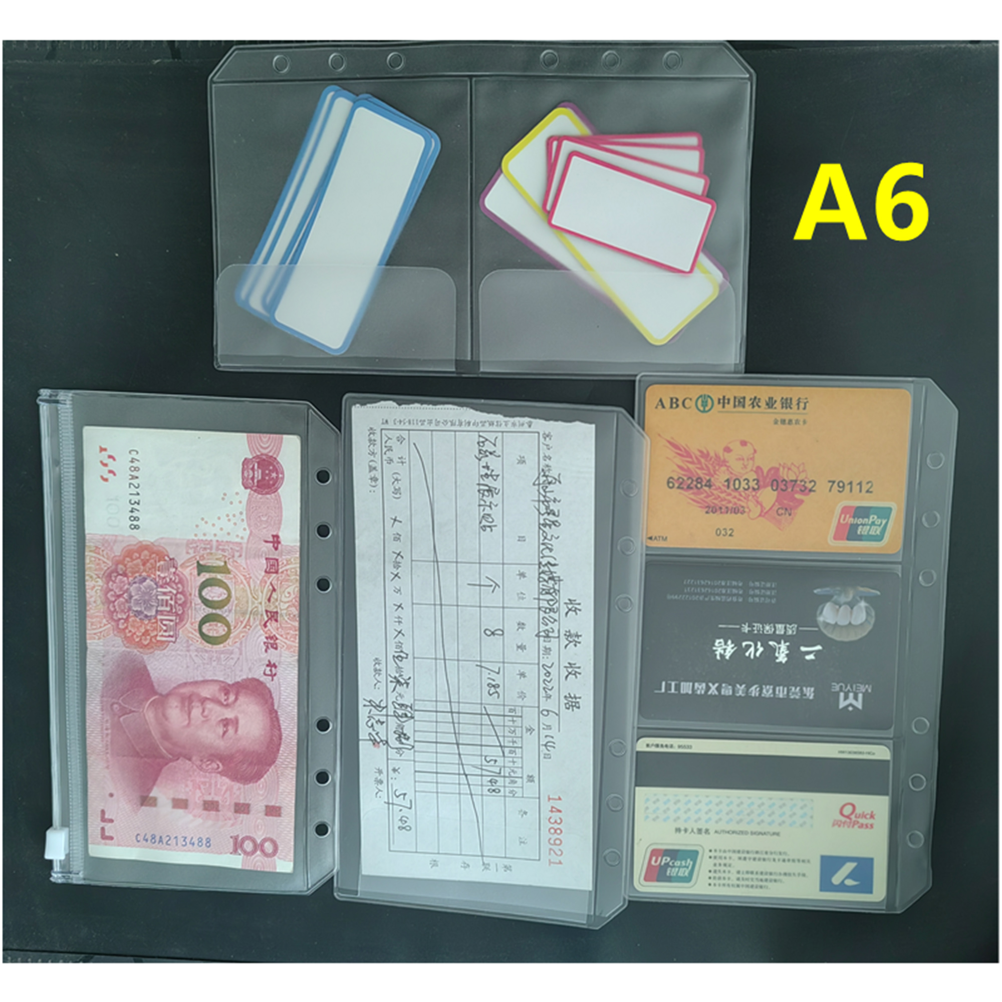 A6 Binder Pockets 6 Holes Cash - Portfolio Folder Zip ulasan dan harga