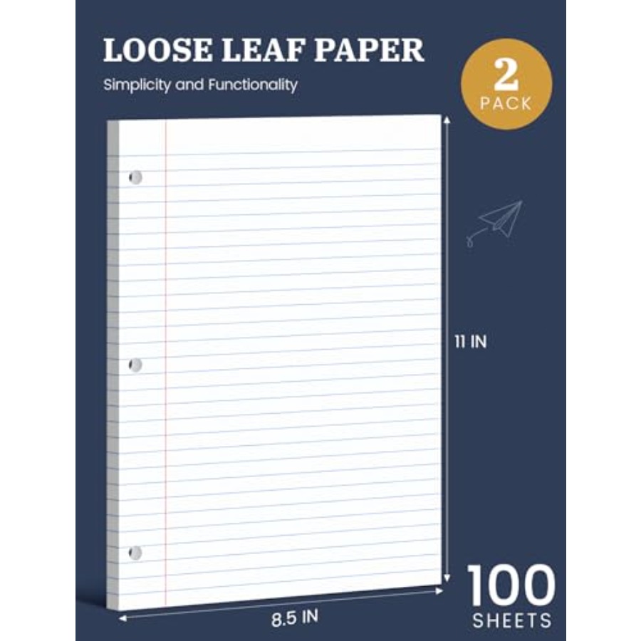 Loose Leaf Paper 8.5 x 11, Loo - Paper Punch 3 Hole ulasan dan harga