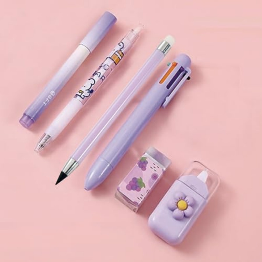 6 Pcs Cute Stationery Set for  - Gel Ink Pen Set ulasan dan harga