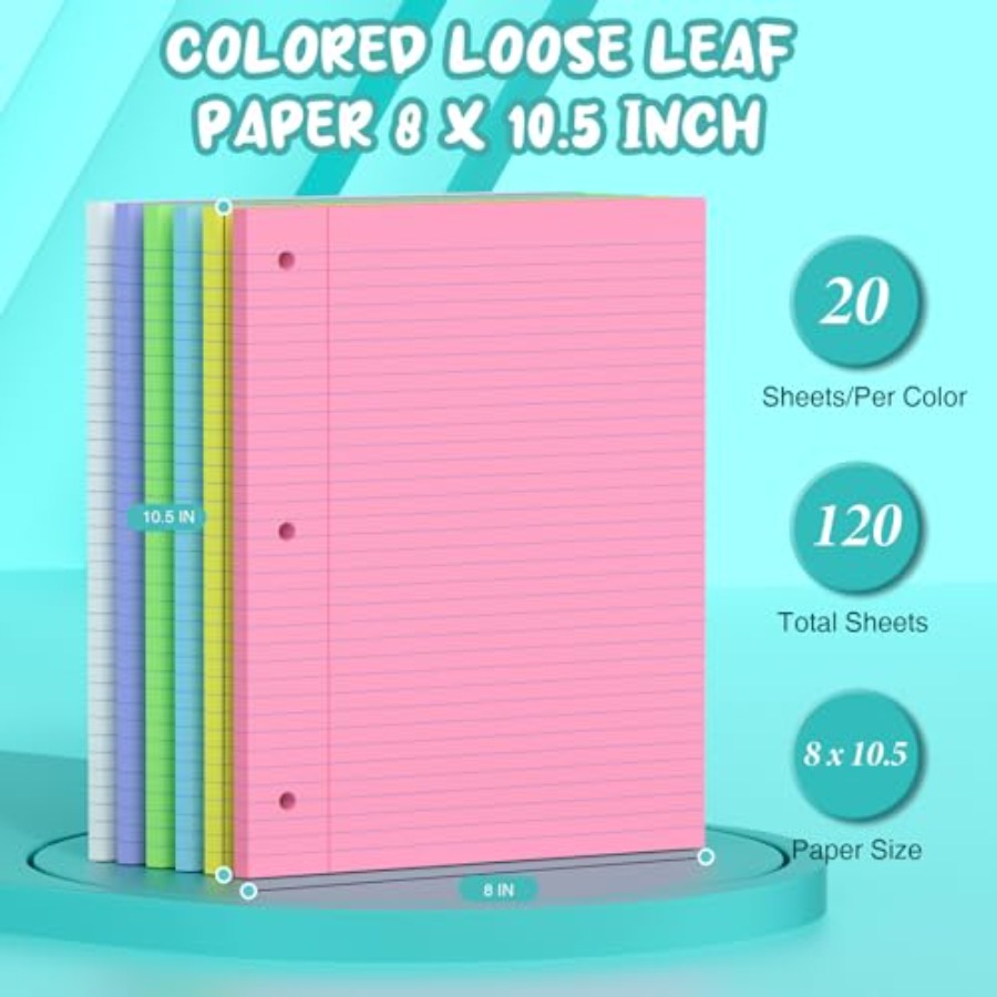 120 Sheets Loose Leaf Paper 8  - Paper Punch 3 Hole ulasan dan harga