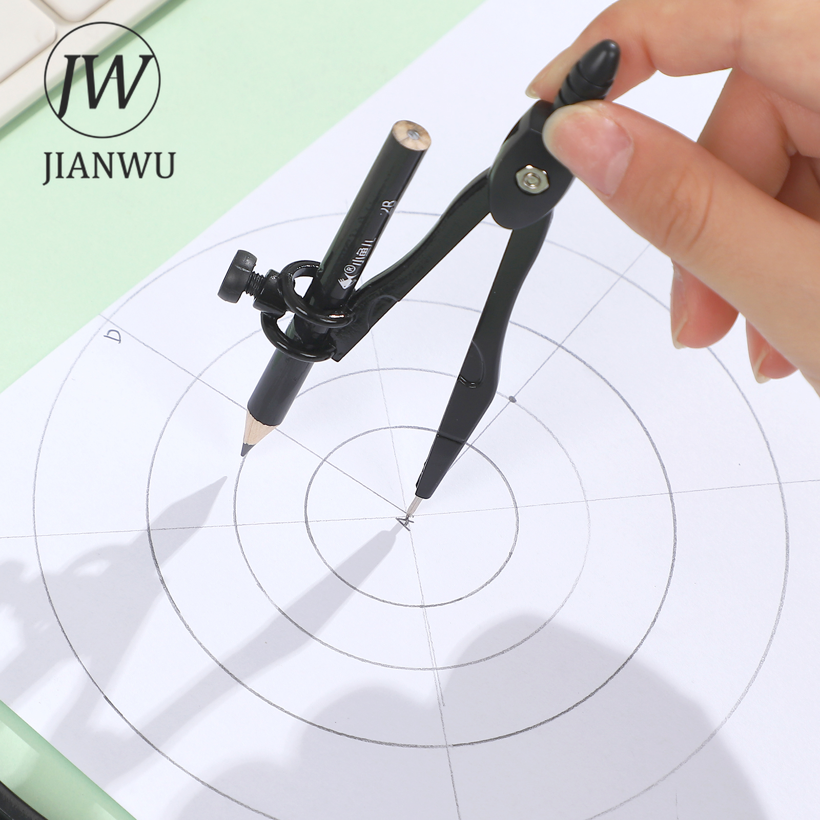 JIANWU Black Metal Compass Geo - Compass Geometry Set ulasan dan harga