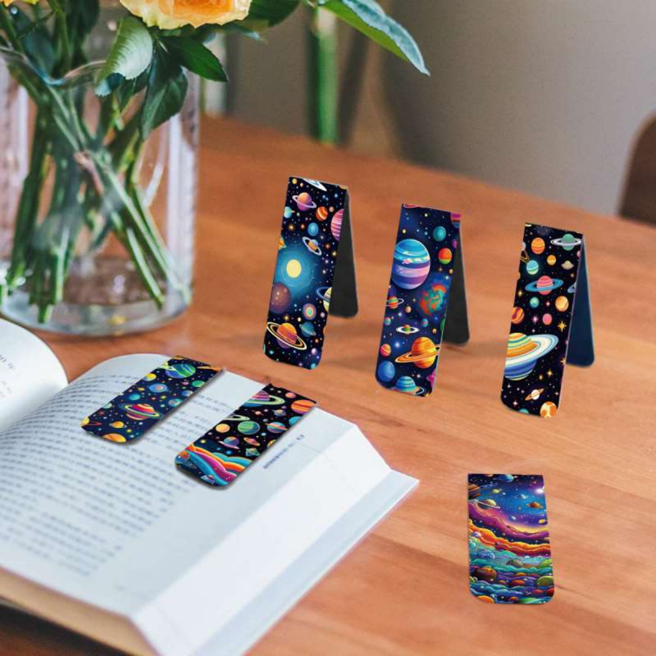 12pcs Space & Planet Themed Ma - Bookmark Magnetic Clip ulasan dan harga
