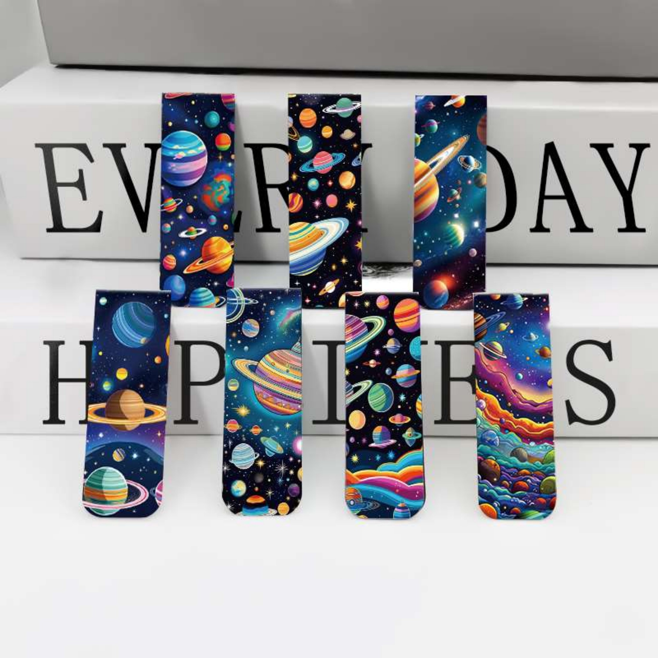 12pcs Space & Planet Themed Ma - Bookmark Magnetic Clip ulasan dan harga