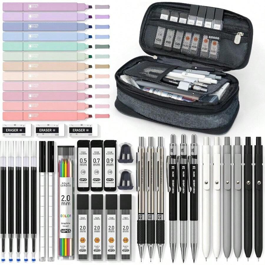 45 PCS School Supplies With Pe - Gel Ink Pen Set ulasan dan harga