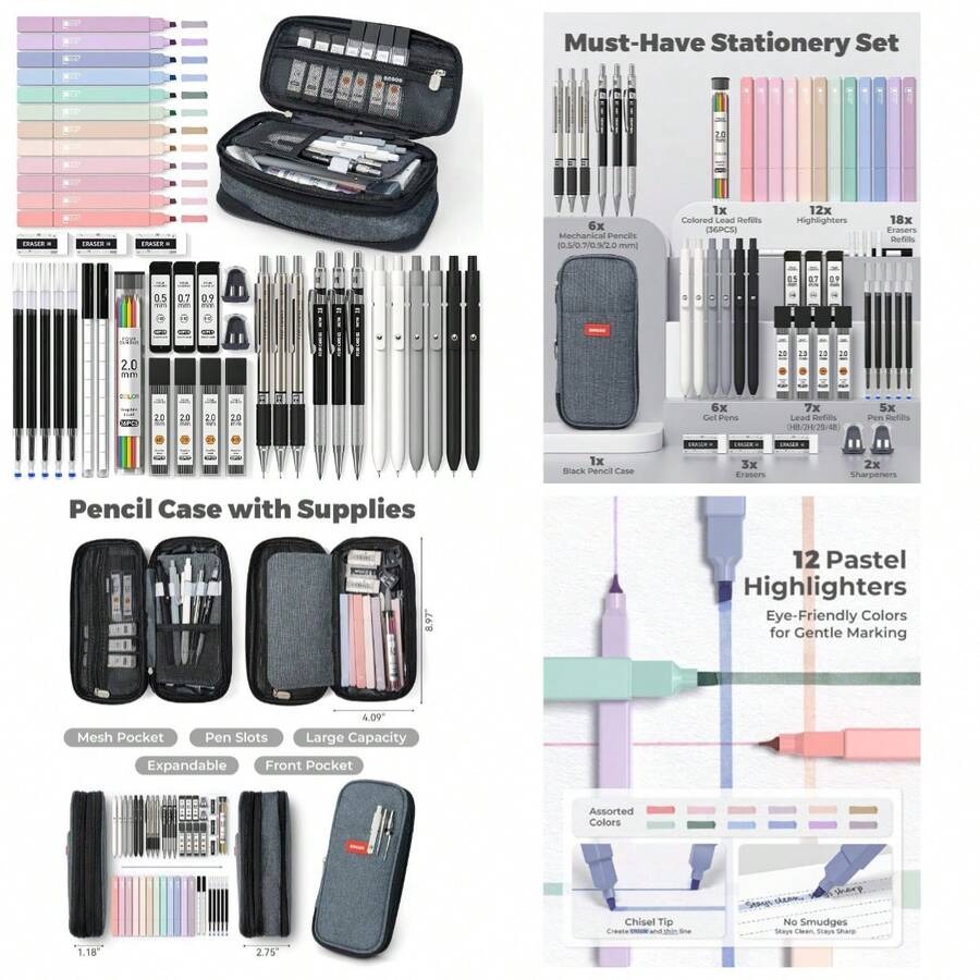 45 PCS School Supplies With Pe - Gel Ink Pen Set ulasan dan harga