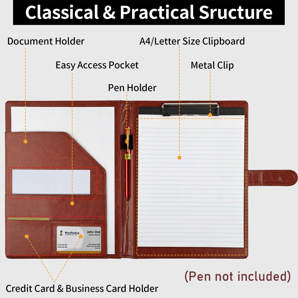 Multifunctional leather folder - Portfolio Folder Zip ulasan dan harga