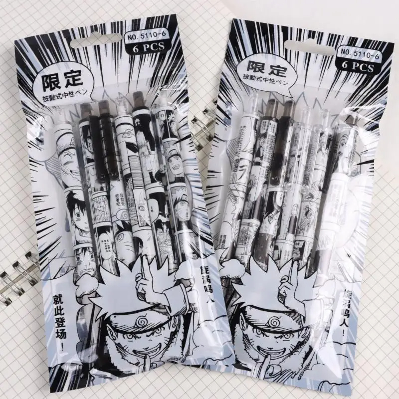 Naruto 6Pcs/set Gel Pen Anime  - Gel Ink Pen Set ulasan dan harga
