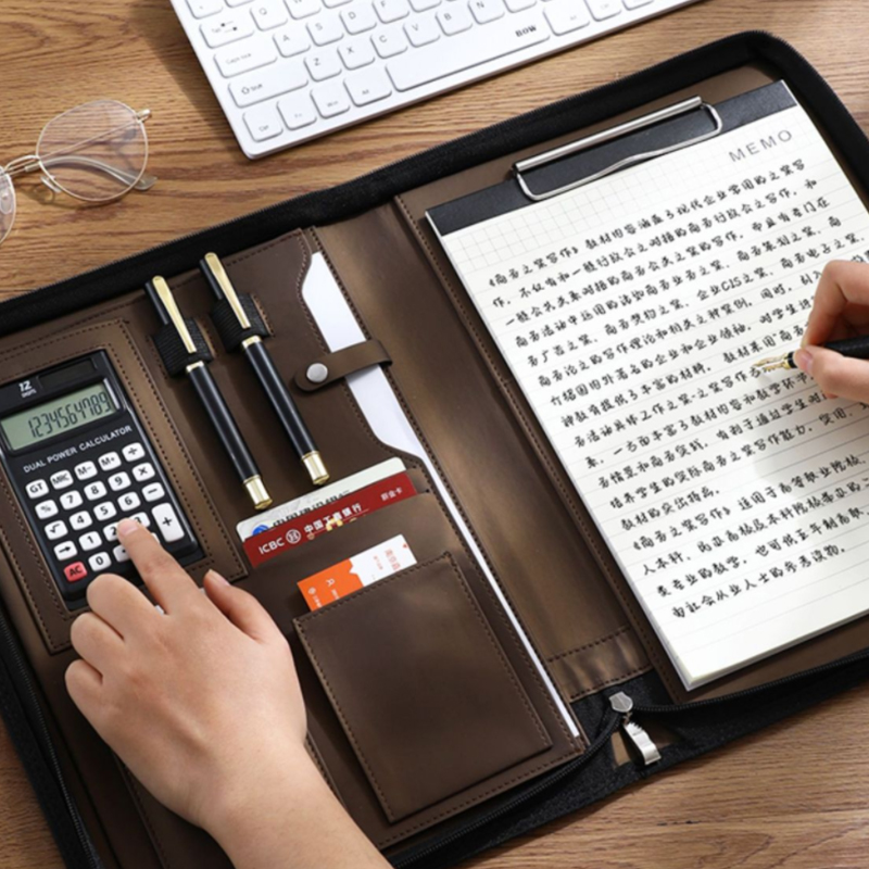Multifunctional A4/A5 PU Leath - Portfolio Folder Zip ulasan dan harga