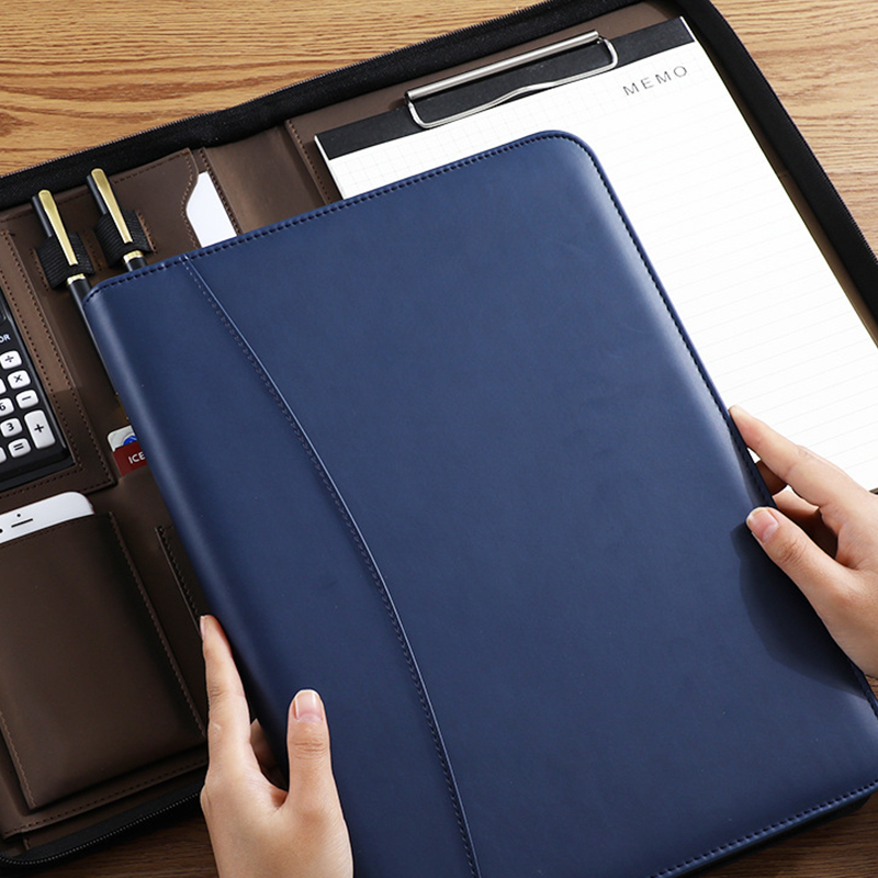 Multifunctional A4/A5 PU Leath - Portfolio Folder Zip ulasan dan harga