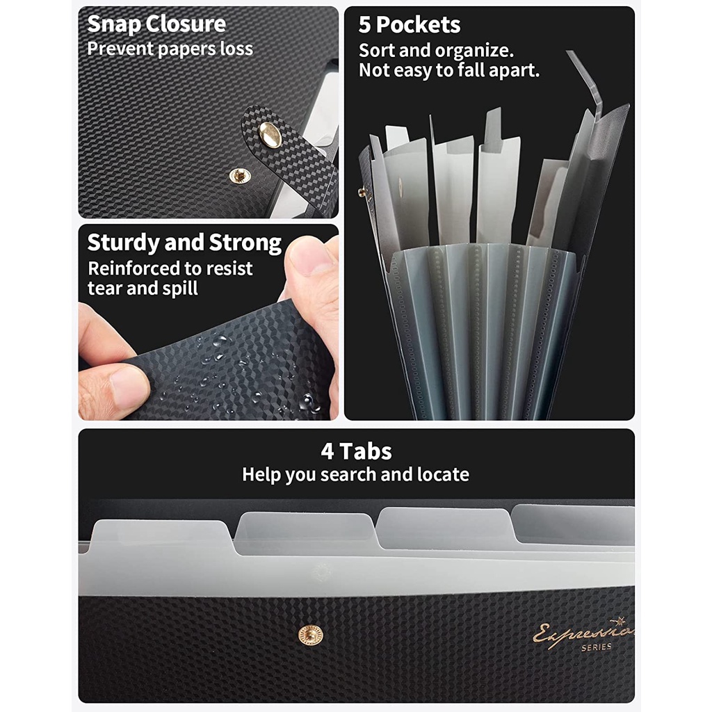Expanding File Folder,5 Pocket - Portfolio Folder Zip ulasan dan harga