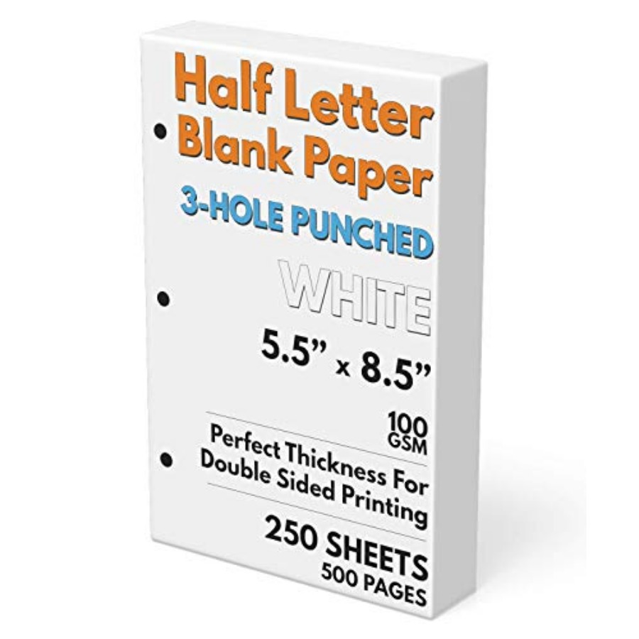 Half Letter Blank Paper, 3-Hol - Paper Punch 3 Hole ulasan dan harga