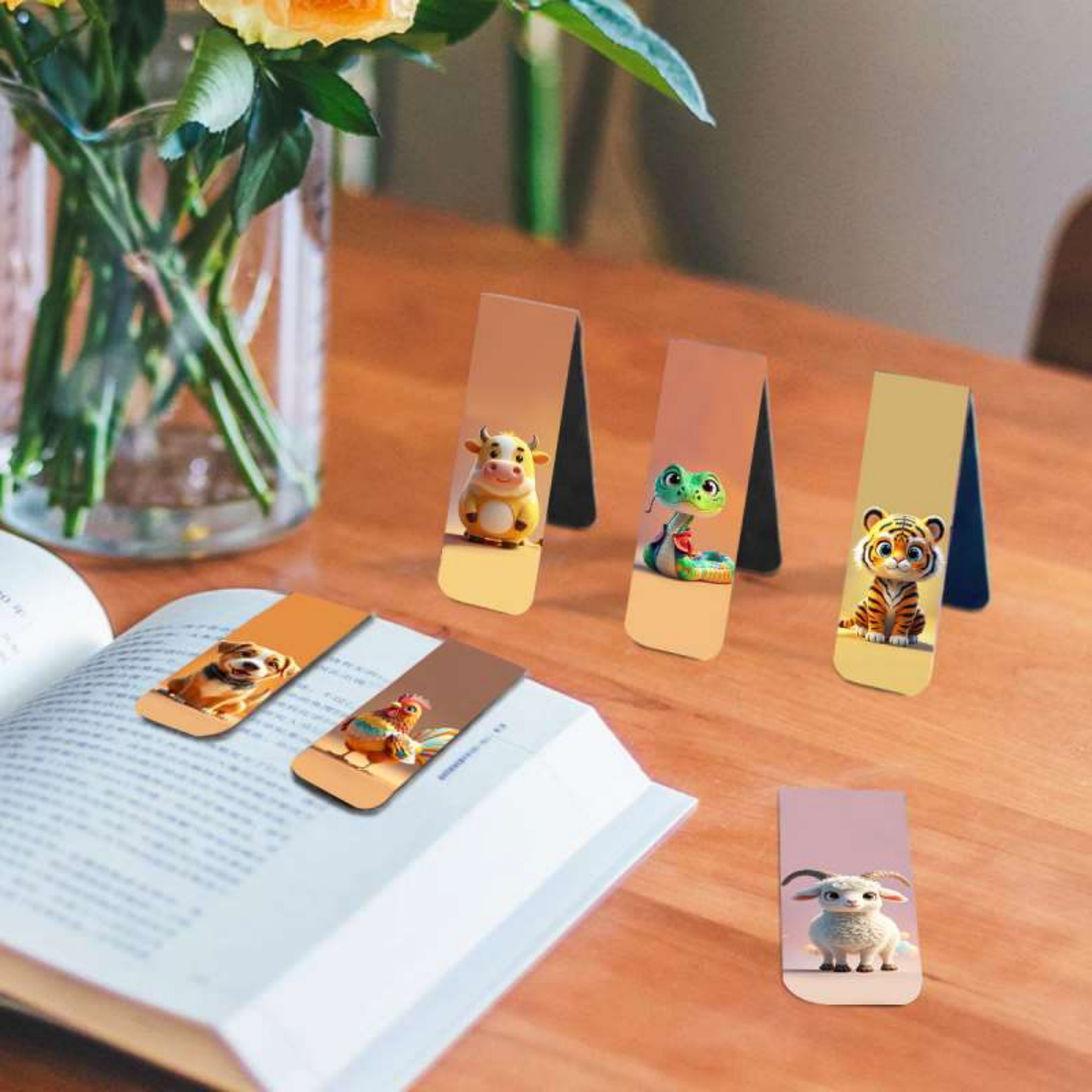 12pcs Adorable Twelve Animal M - Bookmark Magnetic Clip ulasan dan harga