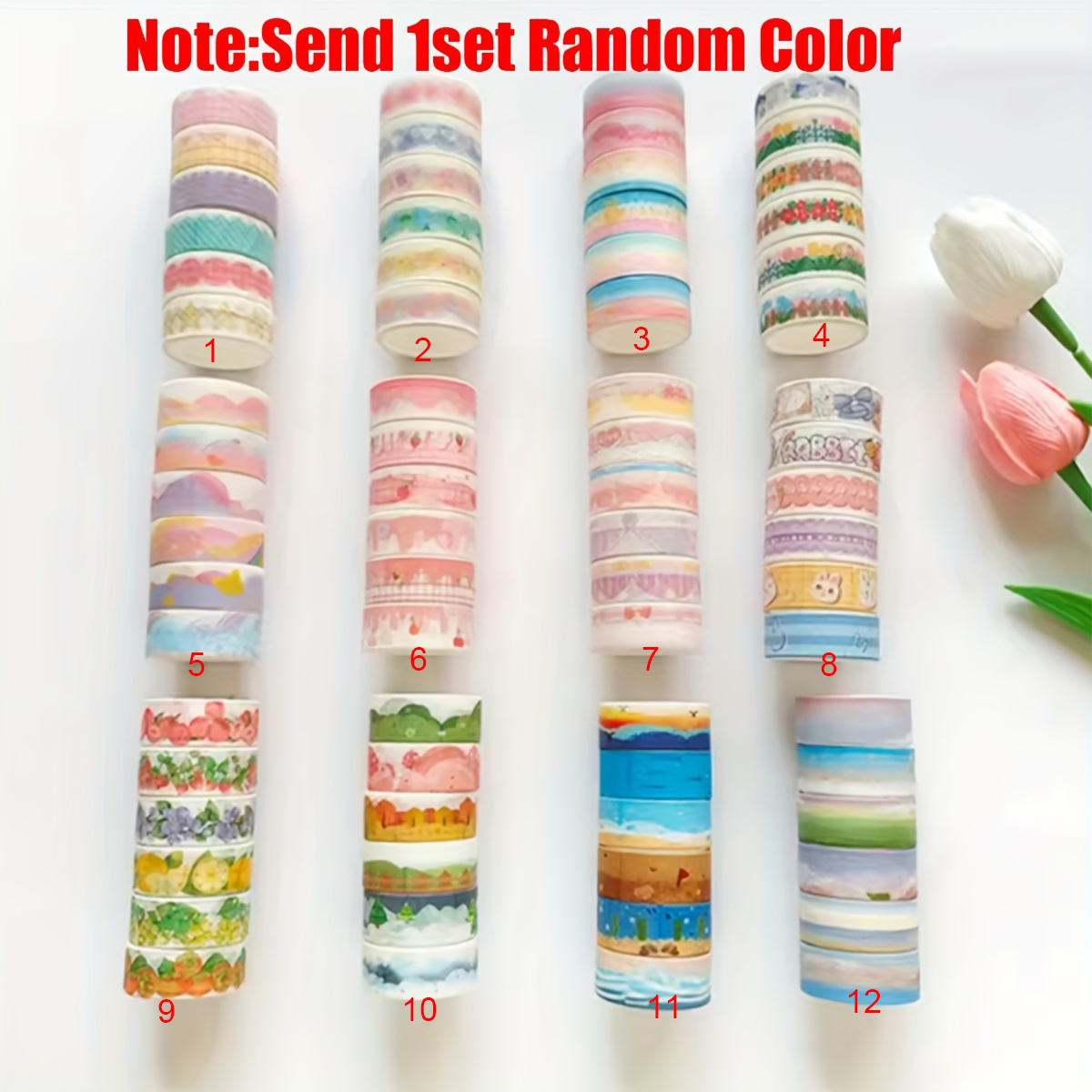 6roll/set Random Color Landsca - Washi Tape Set ulasan dan harga
