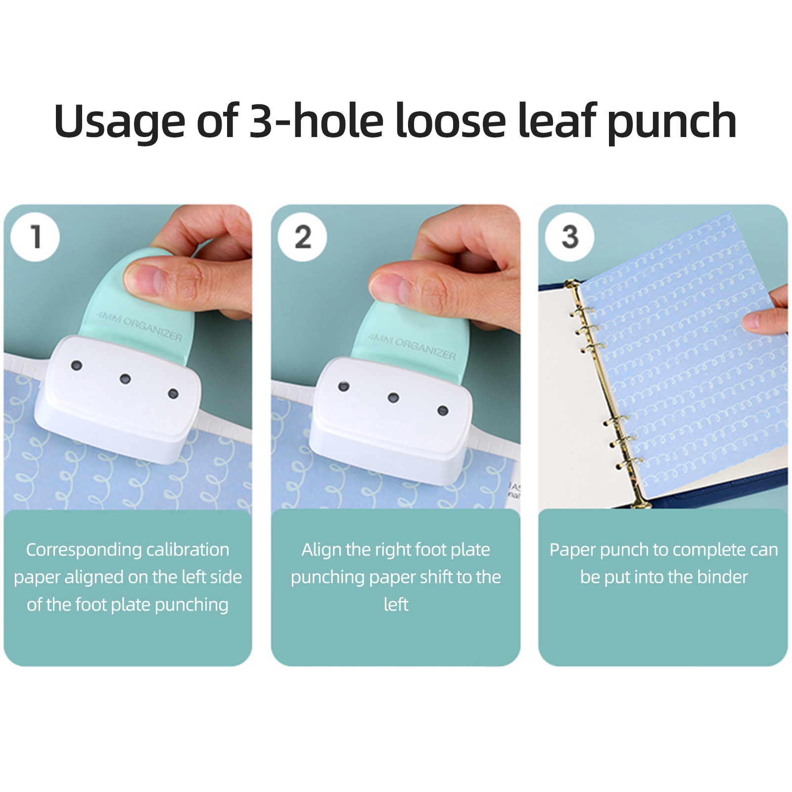 New 4mm Hole Puncher Daily Pla - Paper Punch 3 Hole ulasan dan harga