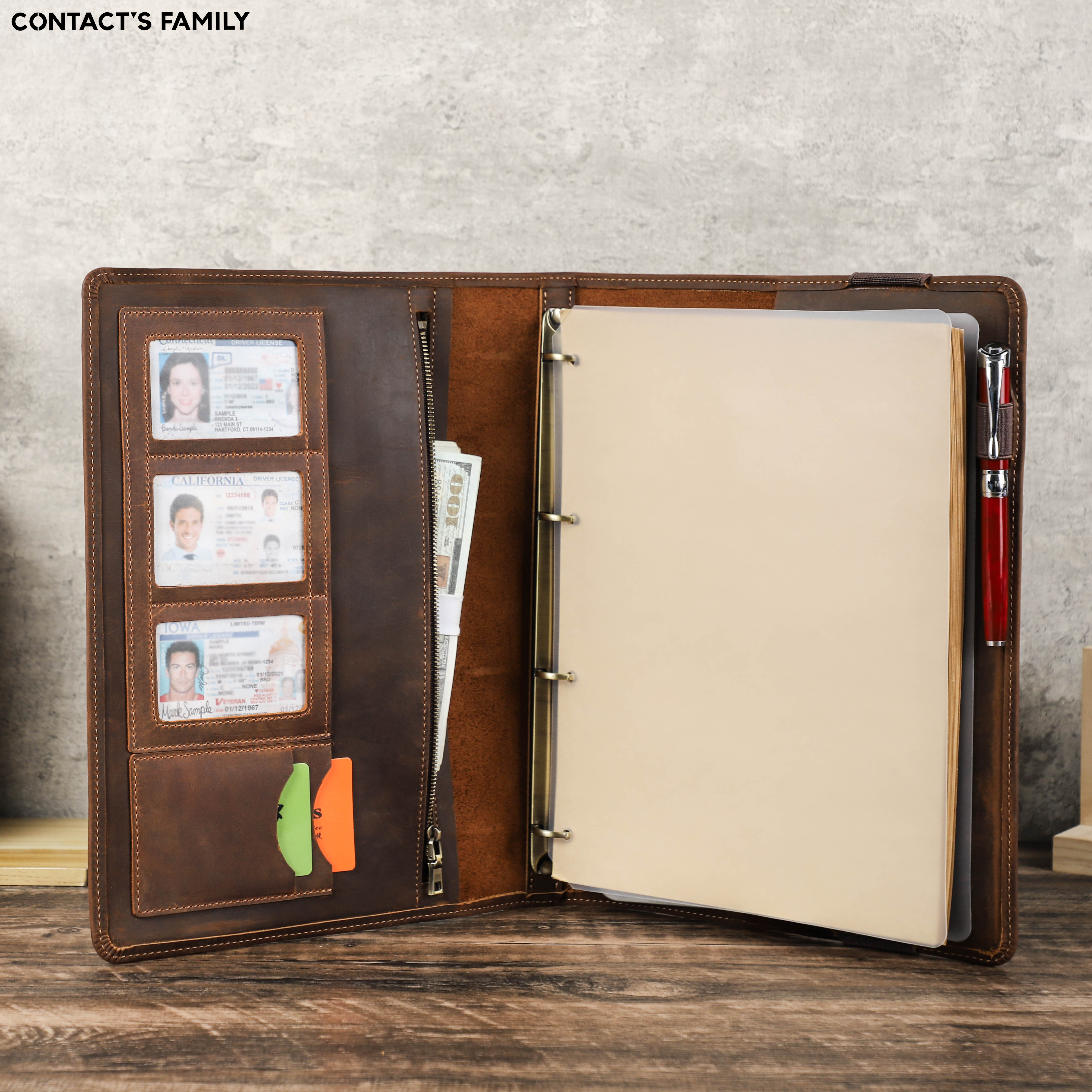 Luxury Retro Business A4 Noteb - Portfolio Folder Zip ulasan dan harga
