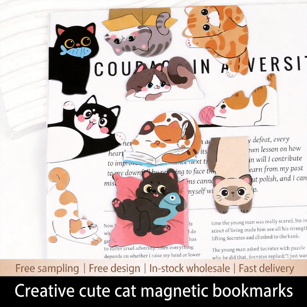 1set Creative Cat Pattern Magn - Bookmark Magnetic Clip ulasan dan harga