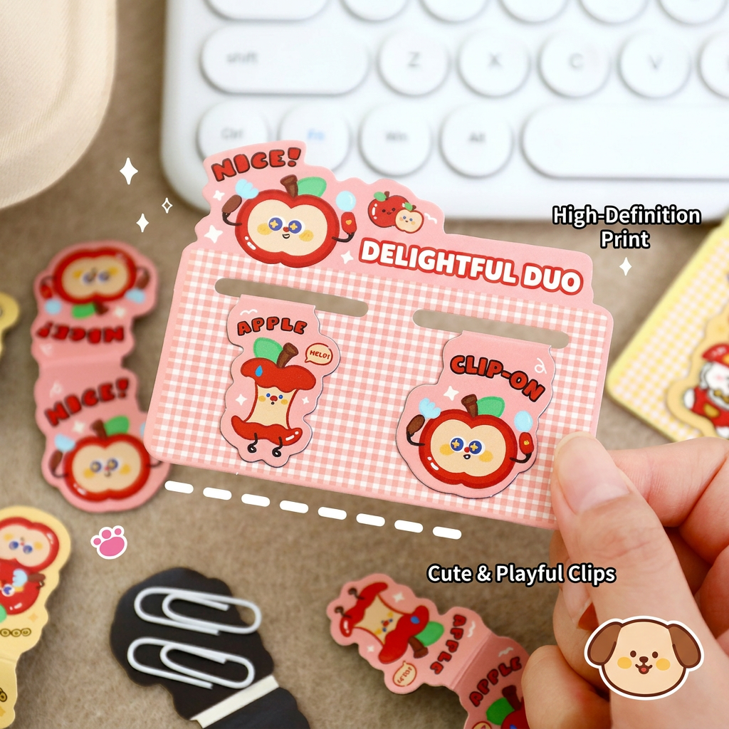 2Pcs Cute Apple Magnetic Bookm - Bookmark Magnetic Clip ulasan dan harga